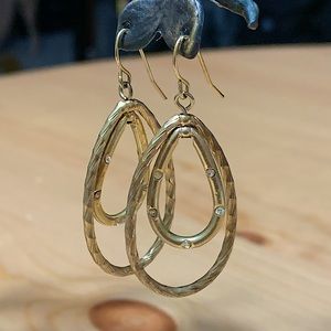 Gold double hoop earrings